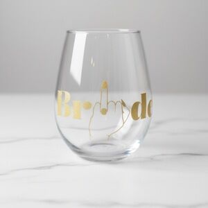 Gold Accent Stemless Wine Glass